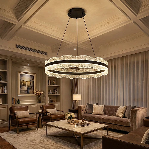 نجف مودرن أسود لون الانارة 3 اضاءات 115 واط مقاس 800 ملم