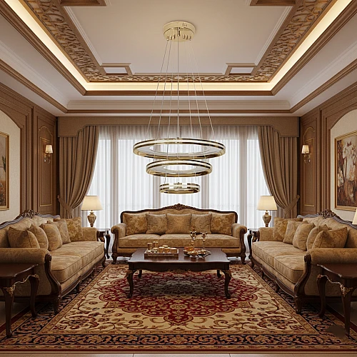 علاقي مودرن ذهبي لون الانارة 3 اضاءات واط 135