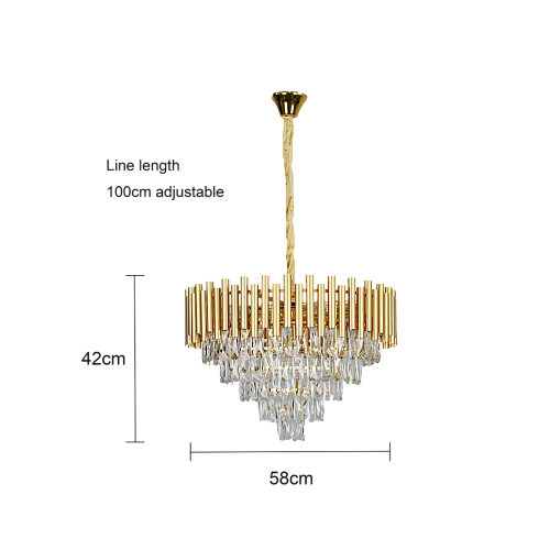 نجف مودرن ذهبي E14*9L مقاس 60 سم