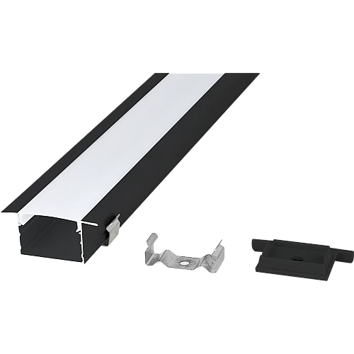 بروفايل ليد مجرى المينيوم اسود دفن طول 3 متر * العرض 3 سم * ارتفاع 1 سم - مع الإكسسوارت توفل (هذا المنتج متاح في جدة و الرياض فقط)