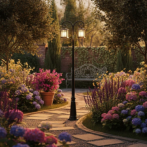 فانوس مجوز 2 متر و 20 سم غطاء لون اسود