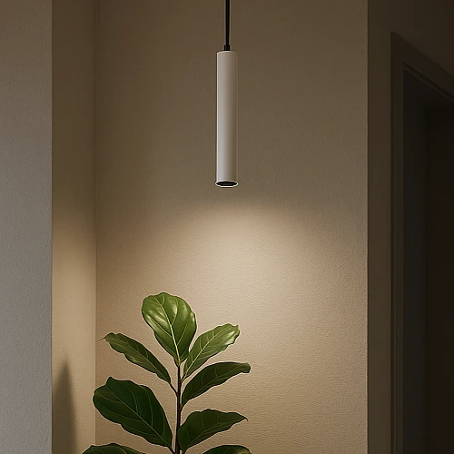 سلندر علاقي اسطواني طويل مفرد ابيض + اسود قطر 60*300 ملم لمبة نوع GU10