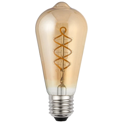 لمبة لون الانارة اصفر مع قزاز ذهبي كمثرى 2700K حلزوني 4 واط E27 توفل