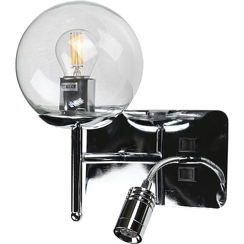 إضاءة ابليك حائط مودرن مفرد فضي E27*1L