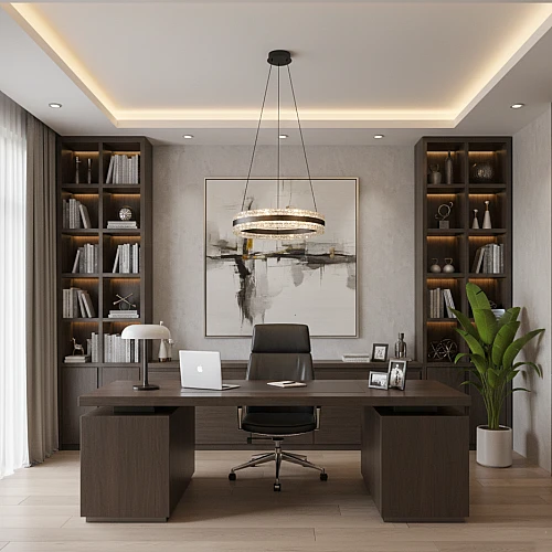 نجف مودرن اسود لون الانارة 3 اضاءات 55 واط مقاس 400 ملم