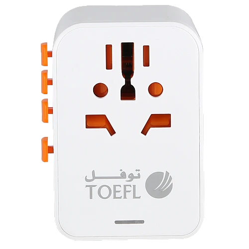 صورة منتج قسام محول سفر عالمي 100 واط دولي مع 5 منافذ شحن USB (3 USB C) منفذ عالمي للولايات المتحدة الى اوروبا والمملكة المتحدة واستراليا وايرلندا (النوع C/G/A/I)