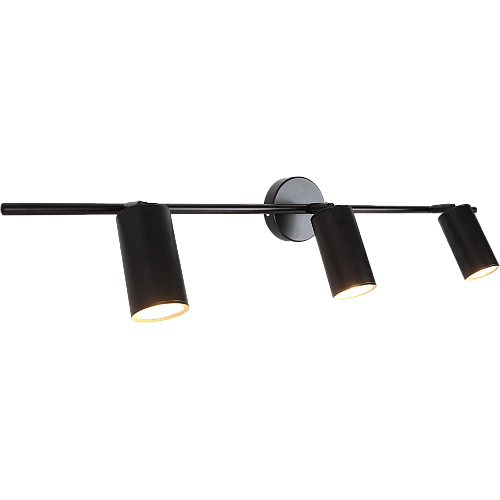 ترك لايت جداري ثلاثي مدور جرم اسود GU10