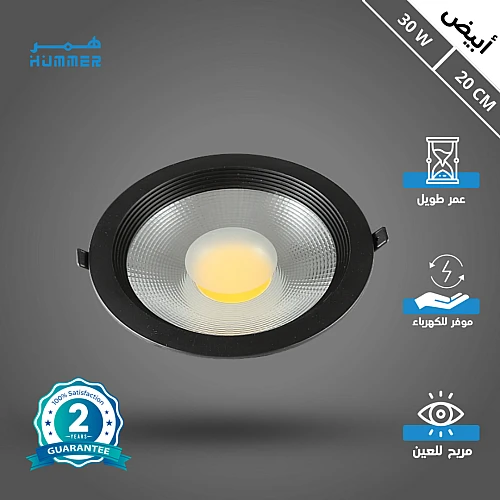 كشاف سبوت لايت اسود لون الانارة ابيض 20 سم 30 واط