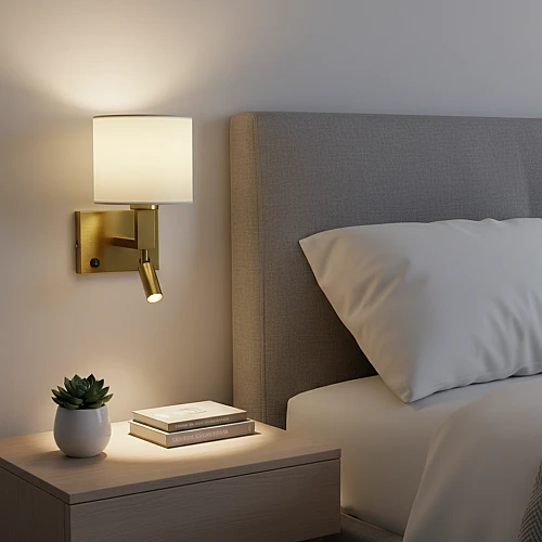 إضاءة أبليك حائط زيتي لون الانارة اصفر مع قاعدة لمبات تركيب E14*1