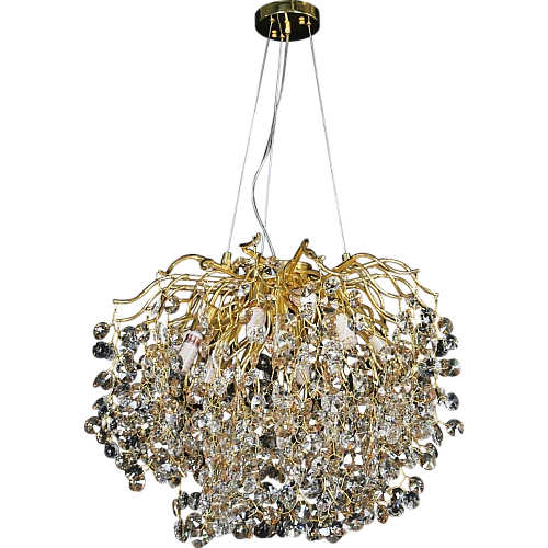 نجف مودرن ذهبي شفاف عسلي E14*10L قطر 60 سم