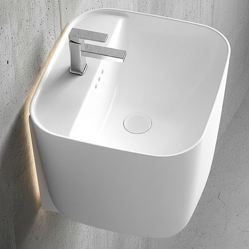 مغسلة تعليق مربع كامل ابيض (تُضاف رسوم الأوزان الثقيلة)