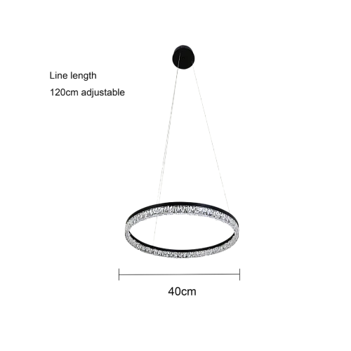 نجف مودرن اسود لون الانارة 3 اضاءات 30 واط مقاس 40 سم