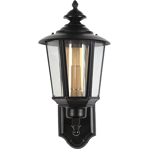  صورة منتج فانوس جداري جوهرة الحديقة  الشكل اسود مميز تصميم عملي مفرد لمبة قاعدة E27 قابلة لإستبدال موديل WA/B4805/1BK