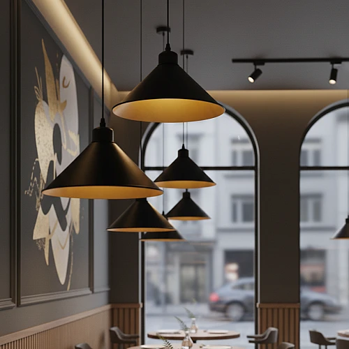 علاقي مودرن مفرد اسود + ذهبي قاعدة E27*1 قطر 35 سم