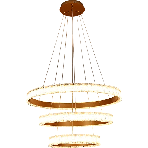  صورة منتج نجف مودرن ذهبي لون الانارة 3 اضاءات 400*600*800 225 واط موديل HA/C5678/4*6*8GD+3C