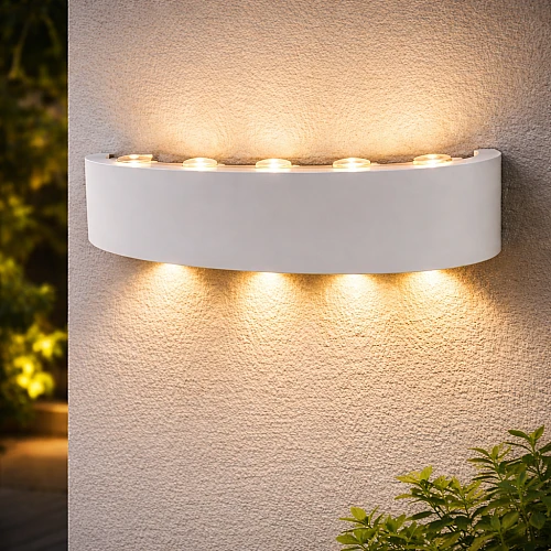 كشاف بوابة غطاء ابيض لون الاضاءة اصفر 12 عين فوق و تحت 12 واط