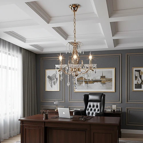 نجف مودرن شمعدان ذهبي + فضيE14*3