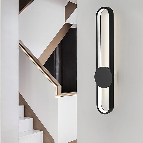 ابليك جداري شكل مستطيل اسود بتصميم راقي يعمل بالبطارية متعددة الألوان ( كريمي + اصفر + ابيض )