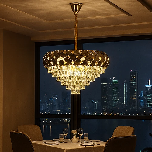 نجف مودرن ذهبي E14*15L مقاس 80 سم