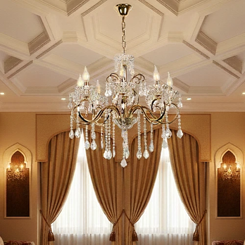 نجف مودرن شمعدان ذهبي + فضيE14*8