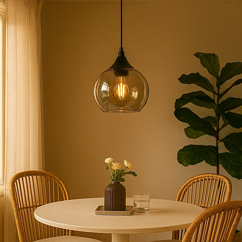 علاقي مودرن اسود مع رمادي E27*1L قطر 15 سم