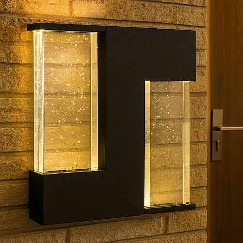 كشاف بوابة اسود لون الانارة اصفر