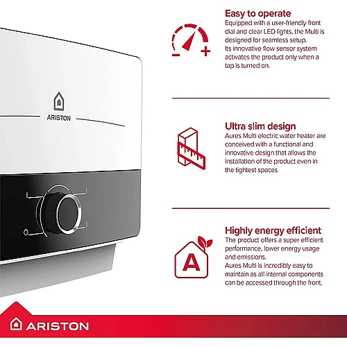 سخان ماء أرستون فوري غطاء أبيض