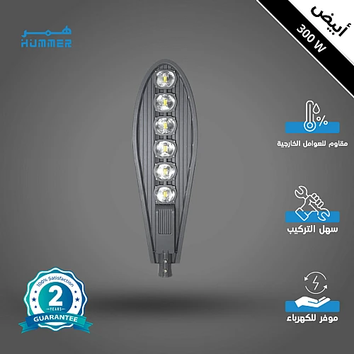 كشاف خارجي لون الانارة ابيض مع خلية حساس ضوء 5 عدسات 300 واط