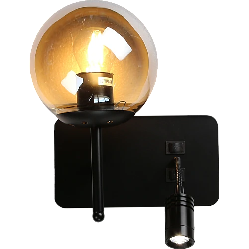 إضاءة ابليك حائط مودرن مفرد اسود E27*1L