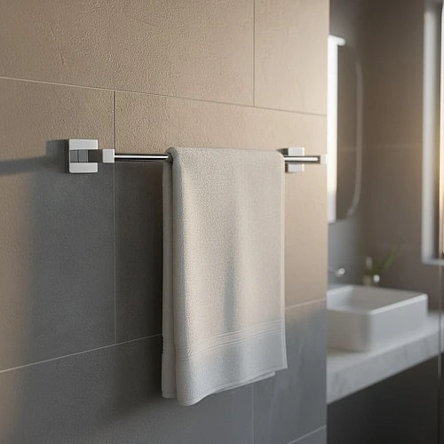 علاقة مناشف مربع ستانلس ستيل 304 كروم