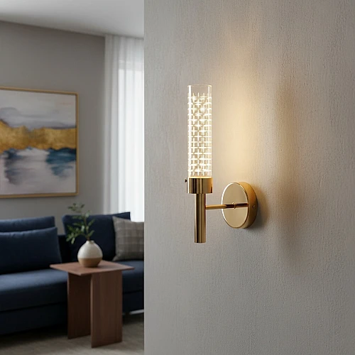 إضاءة ابليك حائط مودرن ` ذهبي لون الانارة 3اضاءات 5 واط