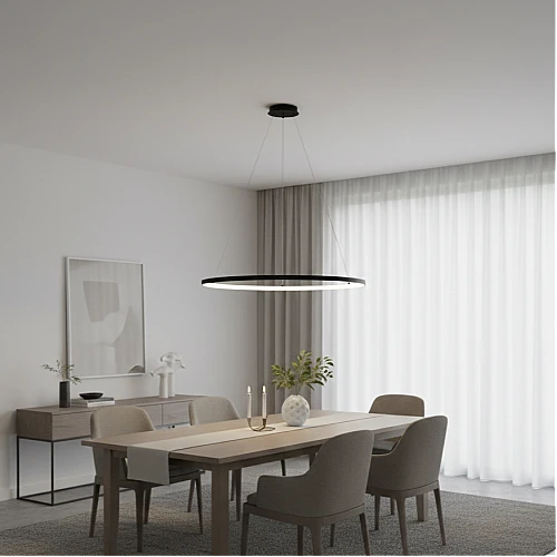 نجف مودرن اسود لون الانارة اصفر 30 واط مقاس 80 سم