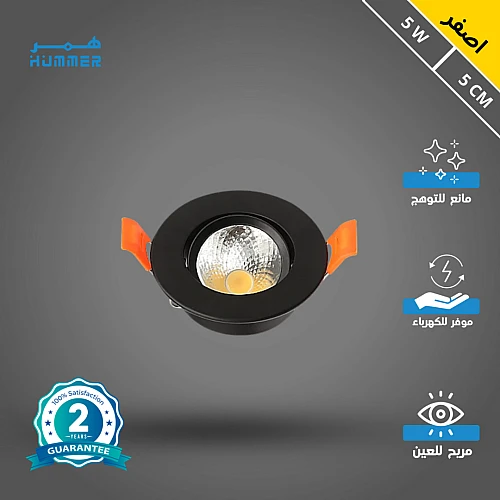 كشاف دفن لون الاضاءة اصفر جرم اسود 5 سم متحرك 5 واط