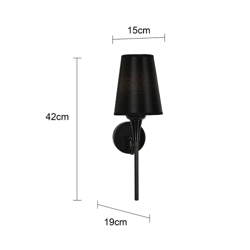  صورة منتج ابليك يعمل بالبطارية شحن Type-C مودرن اسود E14*1 موديل BA/E7165/1BK