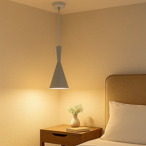 علاقي مودرن رمادي+ ابيض E27*1 مقاس 185 ملم