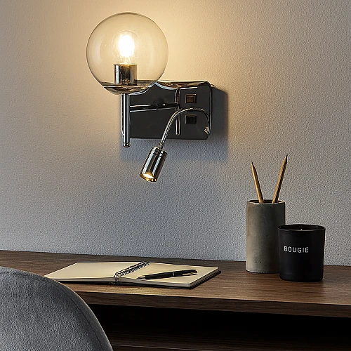 إضاءة ابليك حائط مودرن مفرد فضي E27*1L