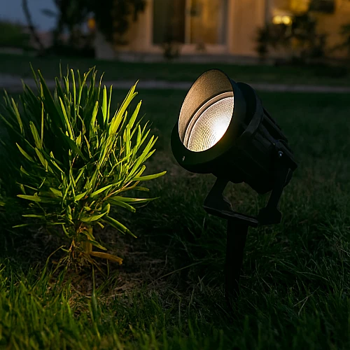 كشاف حديقة غرس متحرك لمبة نوع جوتن GU10 قابل للتركيب اسود