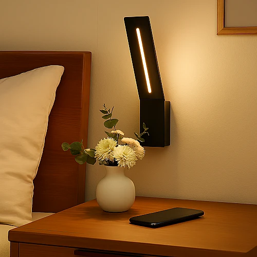 إضاءة ابليك حائط مودرن اسود واط 7