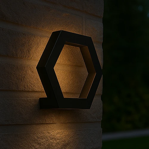 كشاف بوابة اسود لون الانارة اصفر 6 واط