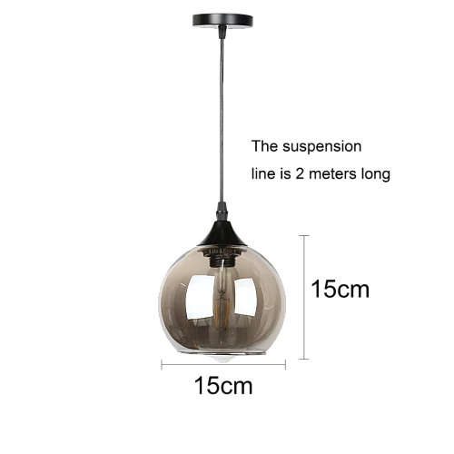 علاقي مودرن اسود مع رمادي E27*1L قطر 15 سم