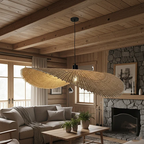 علاقي مودرن 2 متر خشبي E27*1 مقاس 800 ملم