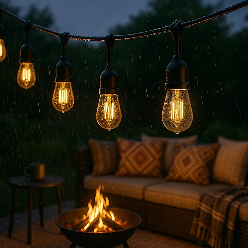 سلك هولدر PRO عقود طول 100 متر اسود نزول 15 سم و 2 لمبة لكل متر مجموع 100 لمبة قاعدة E27