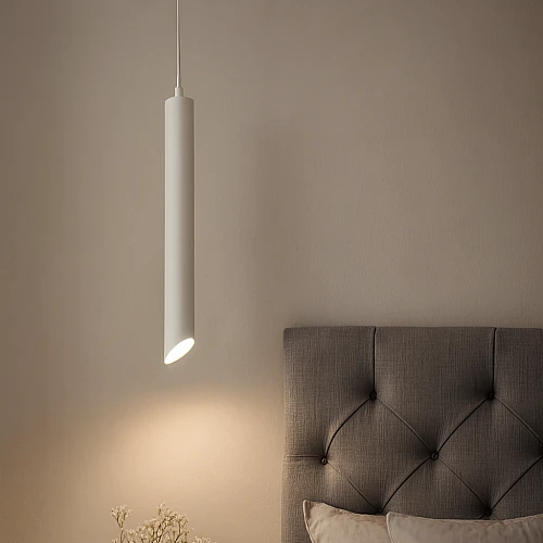 سلندر علاقي اسطواني طويل مفرد ابيض قطر 55*400 ملم لمبة نوع GU10