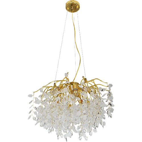 نجف قروش مودرن ذهبي + شفاف E14*10 مقاس 600 ملم