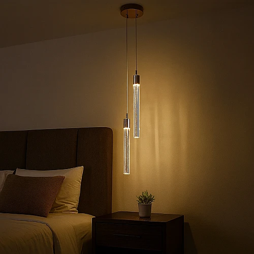 نجف مودرن ذهبي لون الانارة 3اضاءات 3 واط