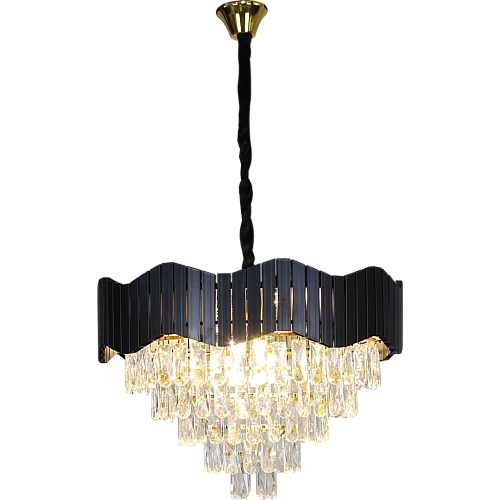 نجف مودرن غطاء اسود مع ذهبي E14*9L مقاس 60 سم