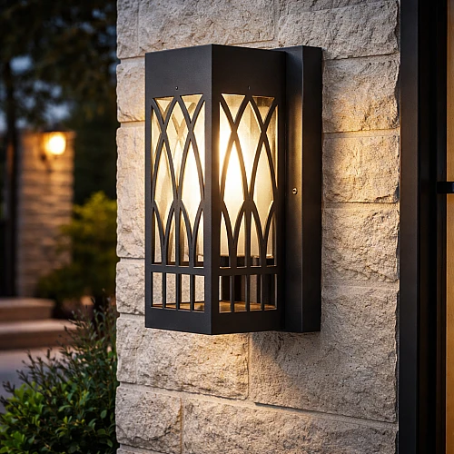 كشاف بوابة جداري غطاء لون اسود