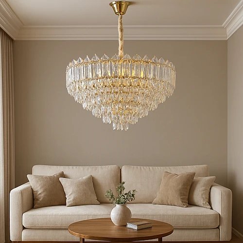 نجف مودرن ذهبي E14*15 مقاس 800 ملم