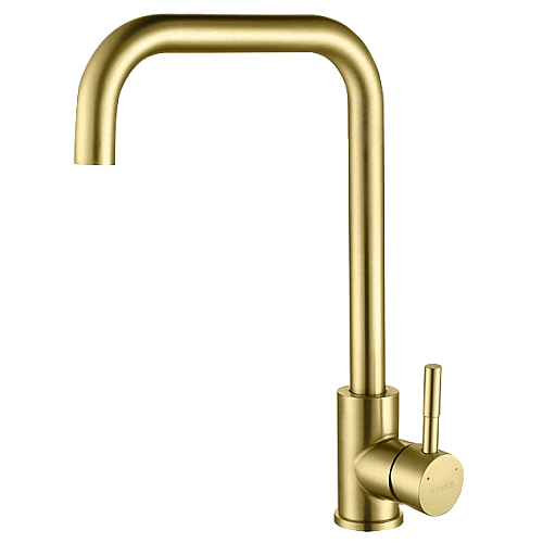 خلاط مجلى مستقيم ستانلس ستيل ذهبي مطفي مع ليات