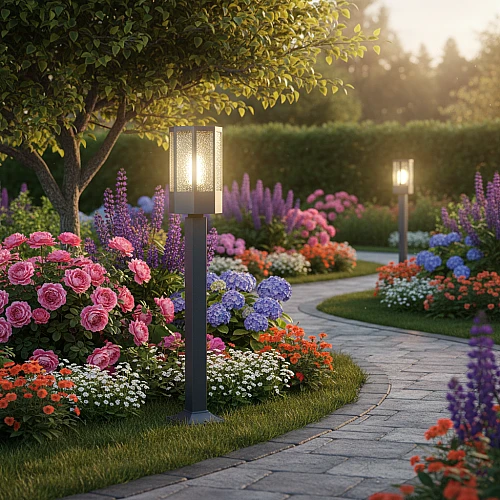 فانوس حديقة 1 متر خارجي اسود E27